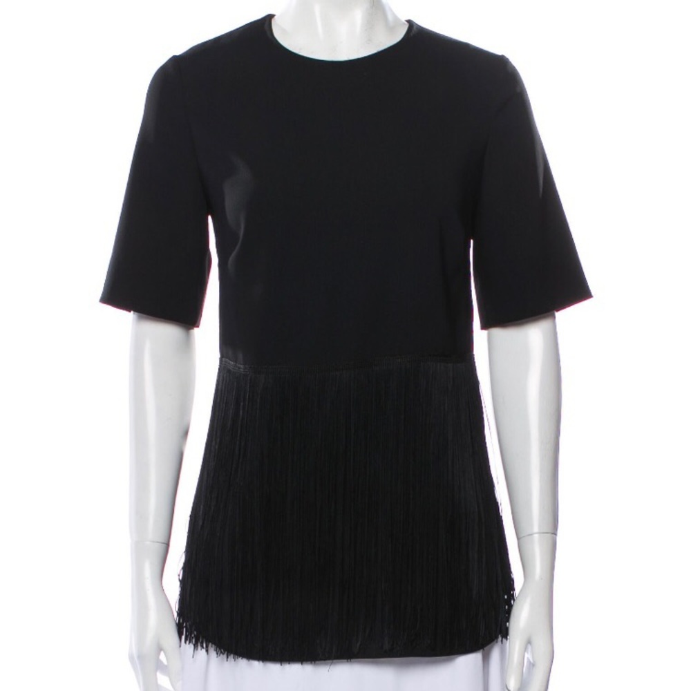 Lela Rose black fringe top!